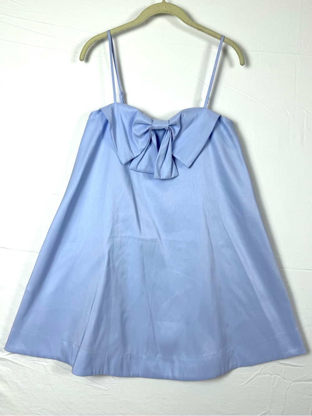 a new day Powder Blue Babydoll Bow A-Line Spaghetti Strap Mini Trapeze Dress XS - Picture 1 of 3